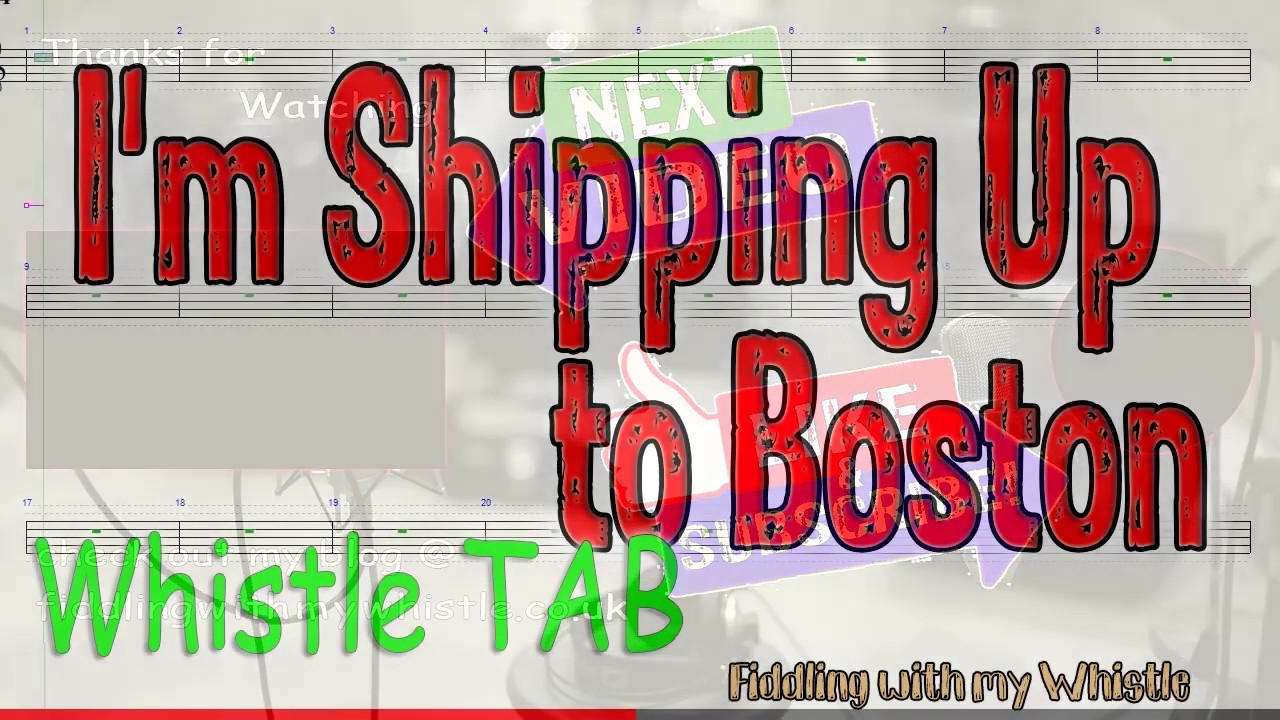 I'm Shipping Up to Boston - Dropkick Murphys - Tin Whistle - Play Along Tab Tutorial