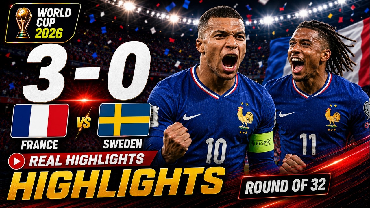 FRANCE 3-0 SWEDEN Highlights | FIFA World Cup 2026 Round of 32 Full Match Highlights