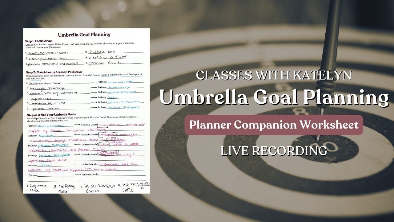 Umbrella Goal Planning | Classes with Katelyn | Define Planner