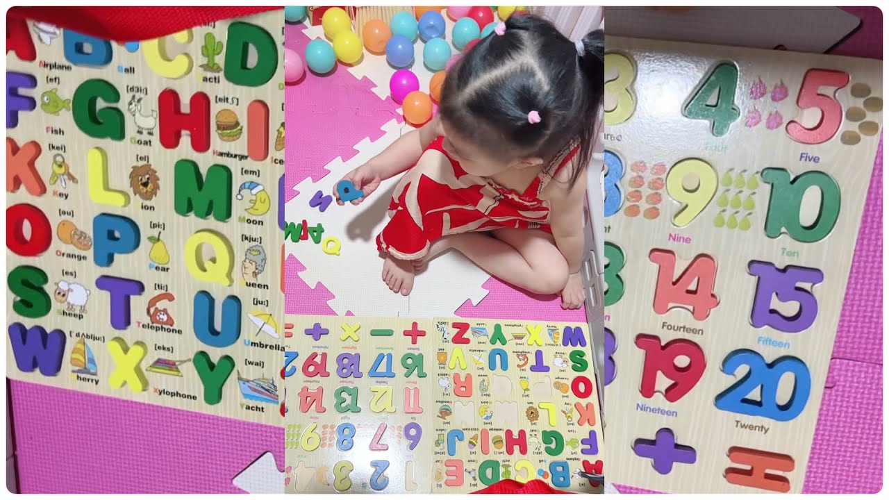 Alphabet and Numbers Digital Wooden Puzzle Toys 