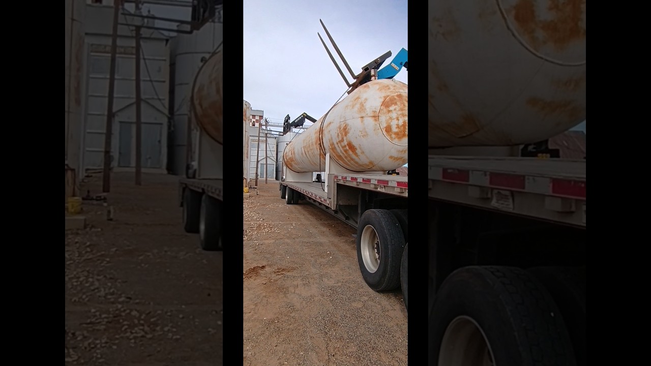 BIG Sulfuric Acid Tank on a Step Deck!!💪