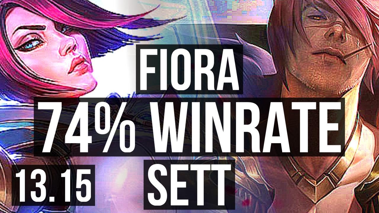 FIORA vs SETT (TOP) | 74% winrate, 6 solo kills | KR Grandmaster | 13.15