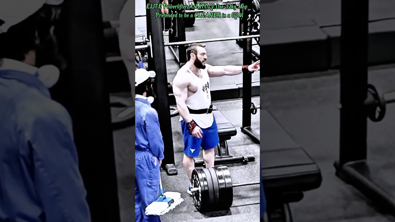 ELITE Powerlifter używa TYLKO 32 kg mopa i 32 kg wiadra #siłownia #śmieszne #dowcip #śmiech #zaba...
