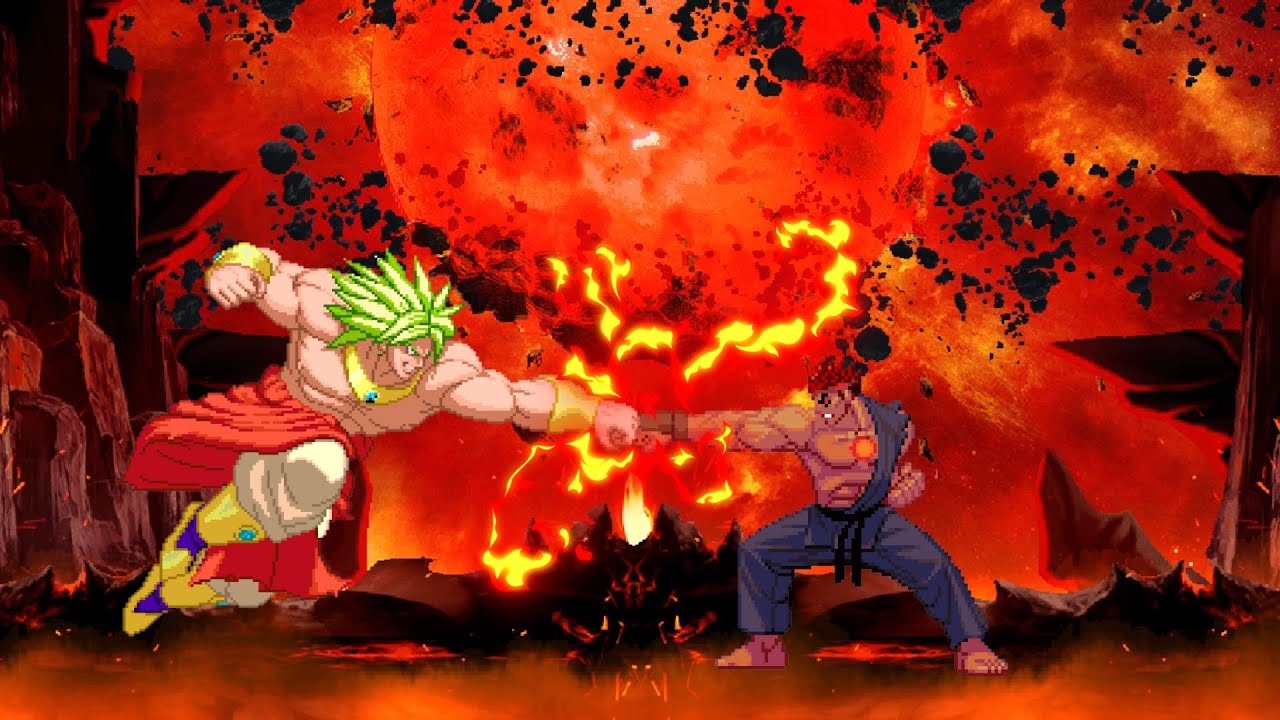 Evil Ryu Vs Broly (Legendary Super Saiyan) [Street Fighter][Dragon Ball][ANIME MUGEN][PotS/Infinite]