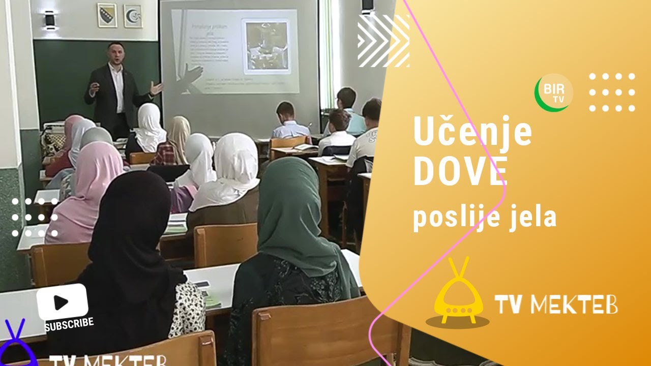 TV MEKTEB - Učenje dove poslije jela sa prijevodom i ponašanje prilikom jela