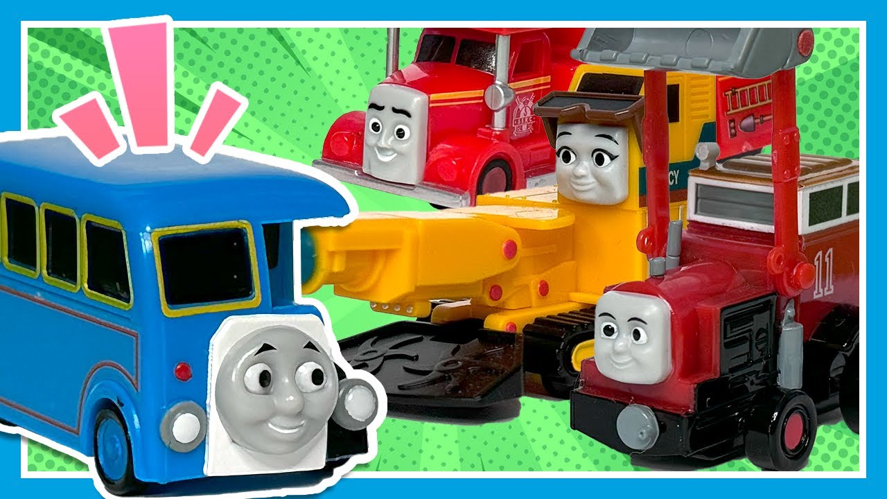 トーマスとはたらくクルマたち｜トーマスたちとガシャポンしよう　まとめ｜#きかんしゃトーマス #thomasandfriends #カプセルプラレール ｜#3treasures