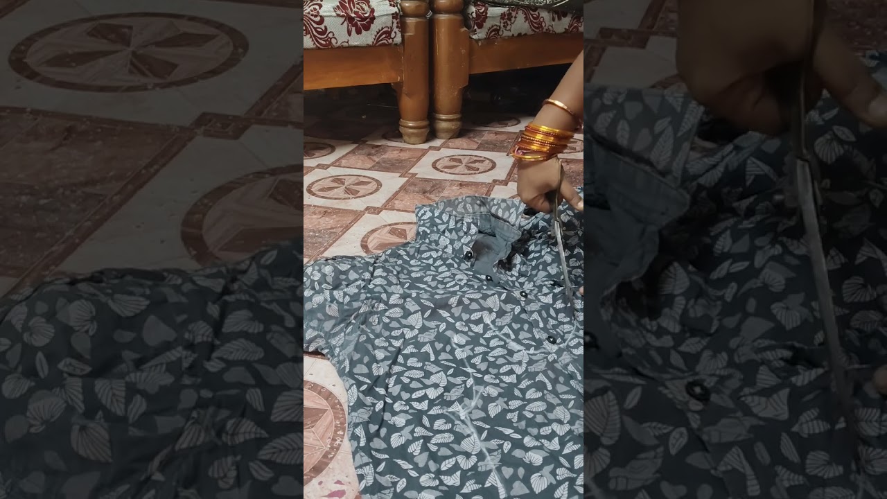 మా పాప కి వాళ్ళ డాడీ shirt తో night suit లాగా cutting 