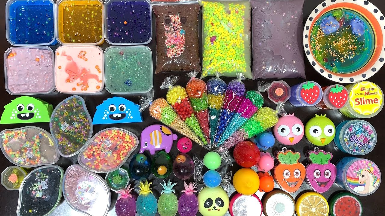 Mixing Random Things into Slime! SlimeSmoothie Satisfying Slime #550 - Jerry Slime