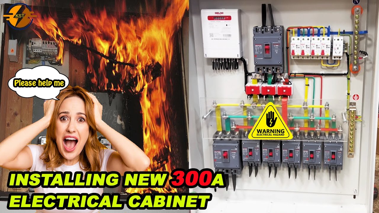 Instructions for installing 300A electrical cabinet, replacing burnt electrical cabinet