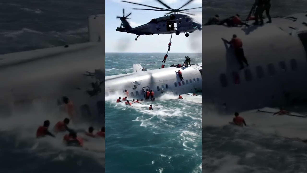 Incredible Helicopter Rescue of Plane Crash Survivors!🚁✈️ #viralvideo