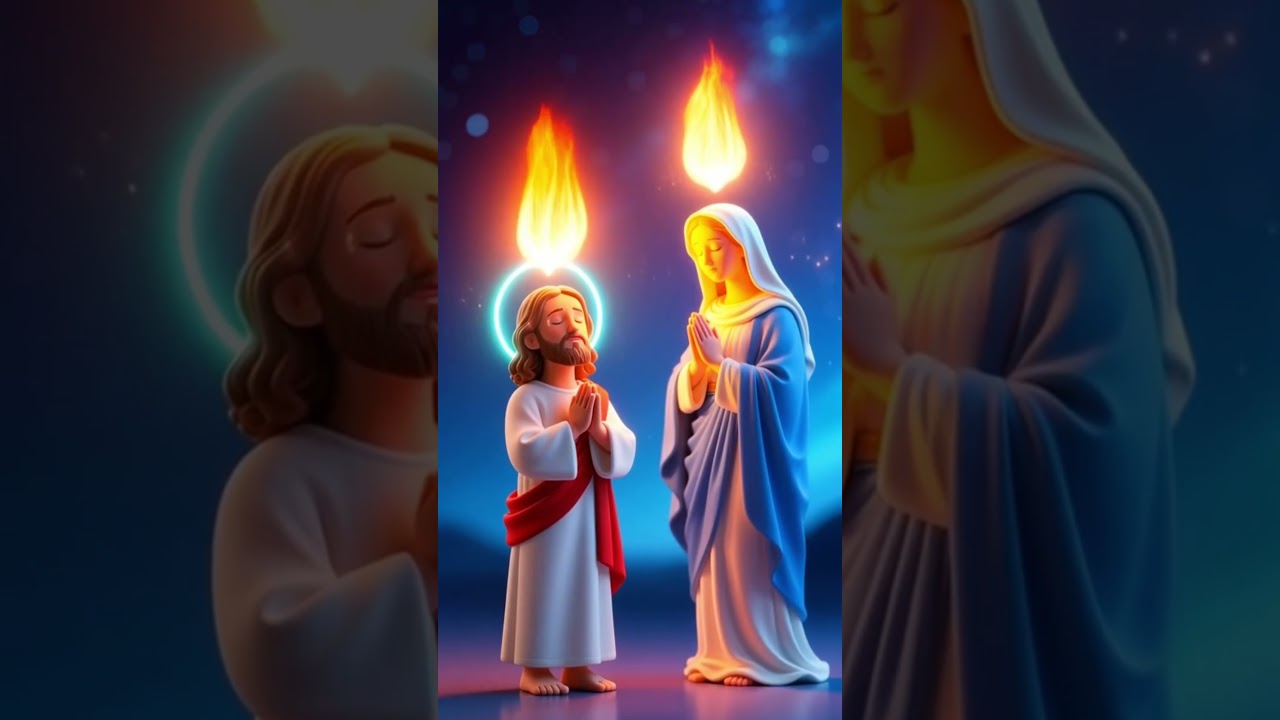 #jesus  orando con la virgen maria #jesuschrist  #short  #ai
