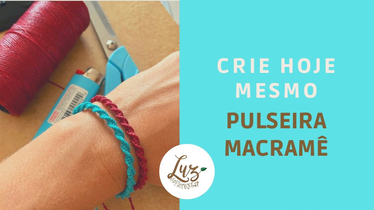 Pulseira em Macramê com ponto DNA tutorial
