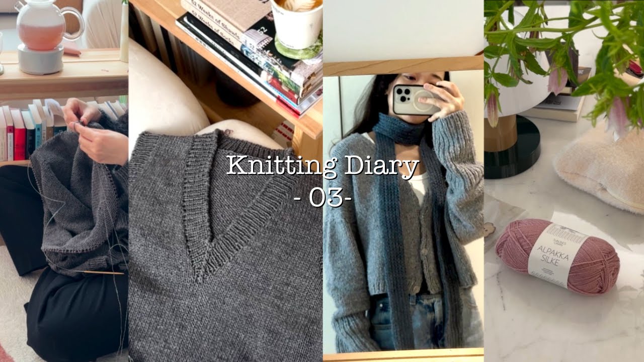 Knitting Diary -03- Stockholm Slipover V-Neck/Long Skinny Scarf/Yarn Acquisition/Next Garment
