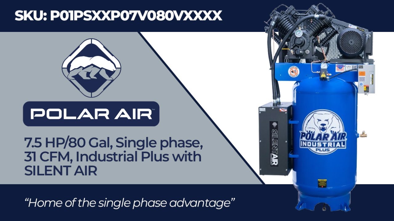 Polar Air 7.5 HP 80 Gallon Industrial Plus with Silent Air