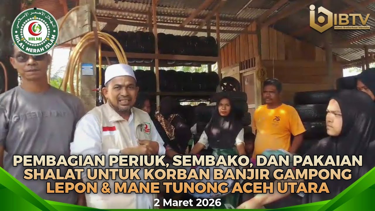 PEMBAGIAN PERIUK, SEMBAKO & PAKAIAN SHALAT UNTUK KORBAN BANJIR LEPON & MANE TUNONG ACEH UTARA
