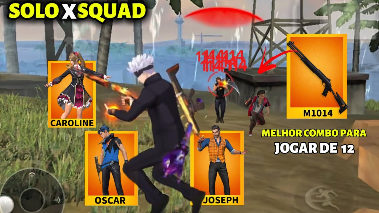 MONTEI O MELHOR COMBO DE HABILIDADE PARA TA JOGANDO DE DOZE!! SOLO VS SQUAD  RANQUEADA!! FREE FIRE