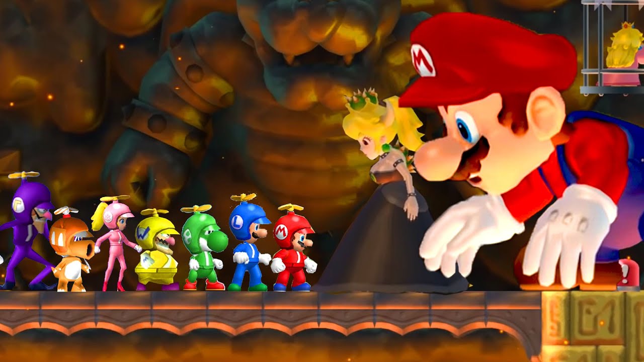 What happens if Mario ALLSTARS Fight Evil Peach and Mario?
