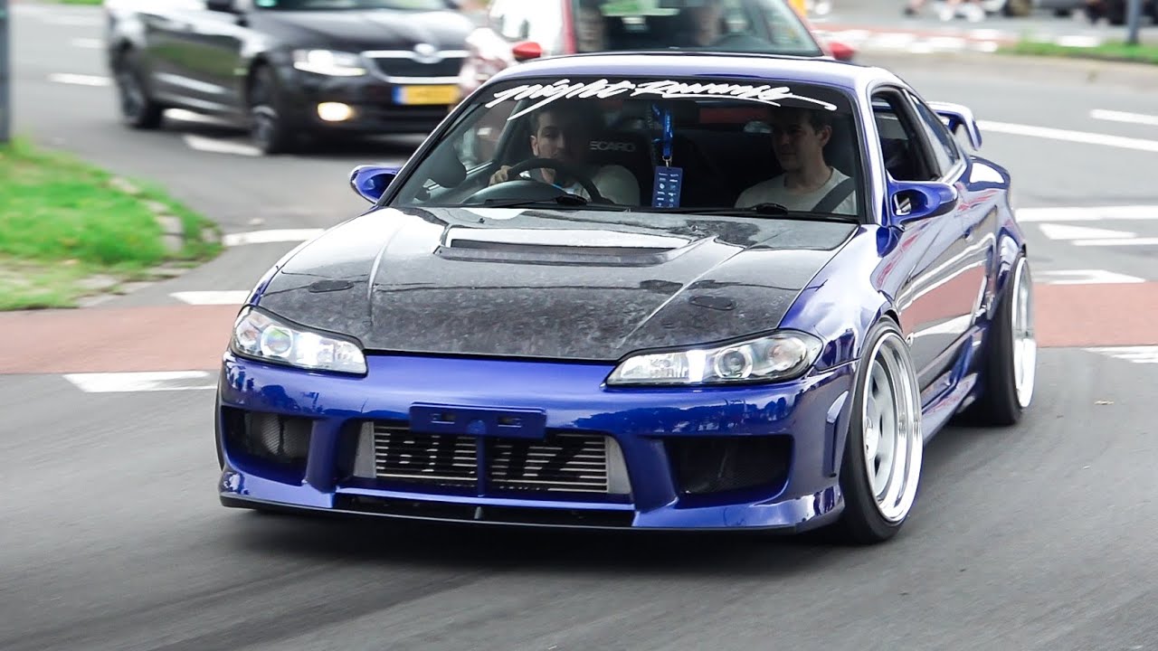 Tuner Cars leaving a Car Show 