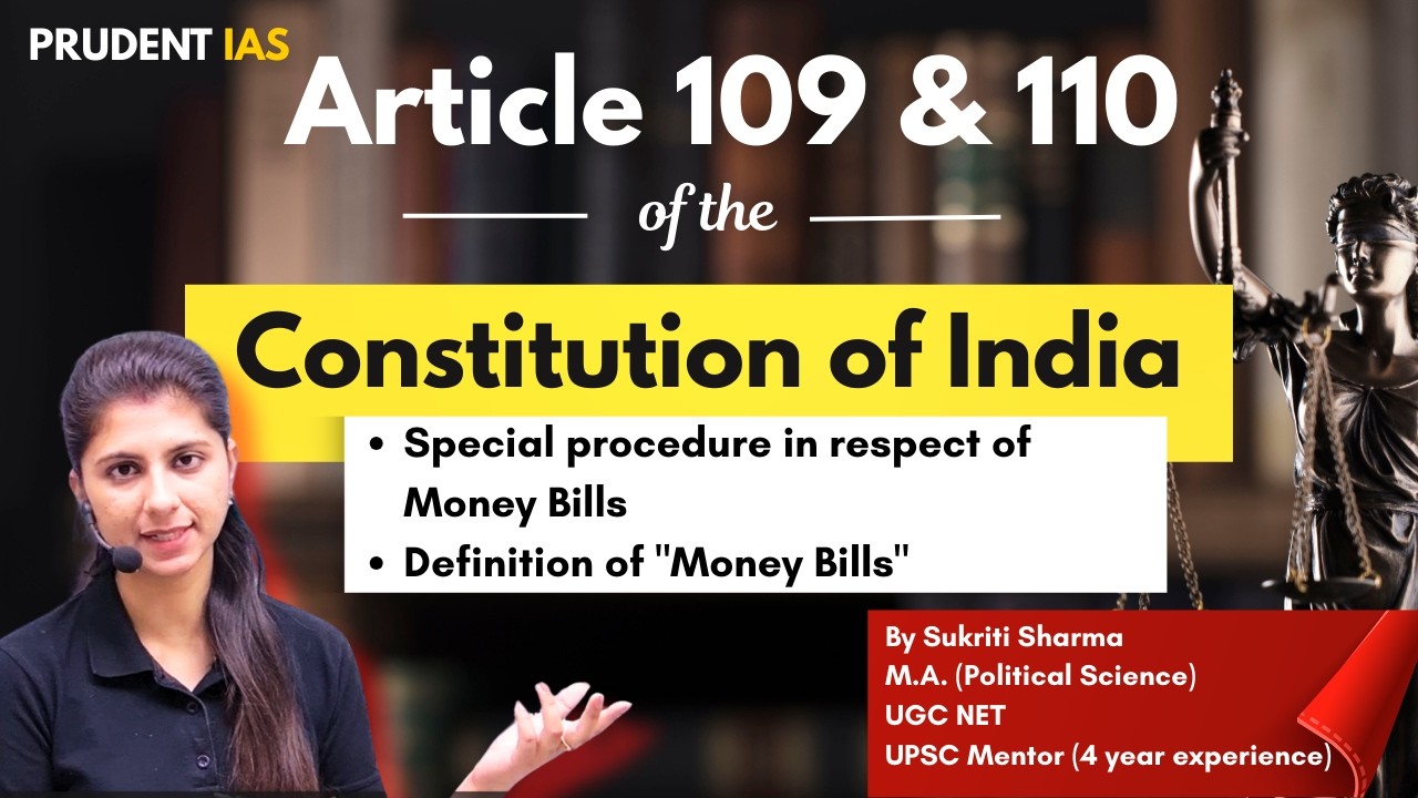 Article 109 and 110 of Indian Constitution | Money Bill | Indian Polity | Bare Act