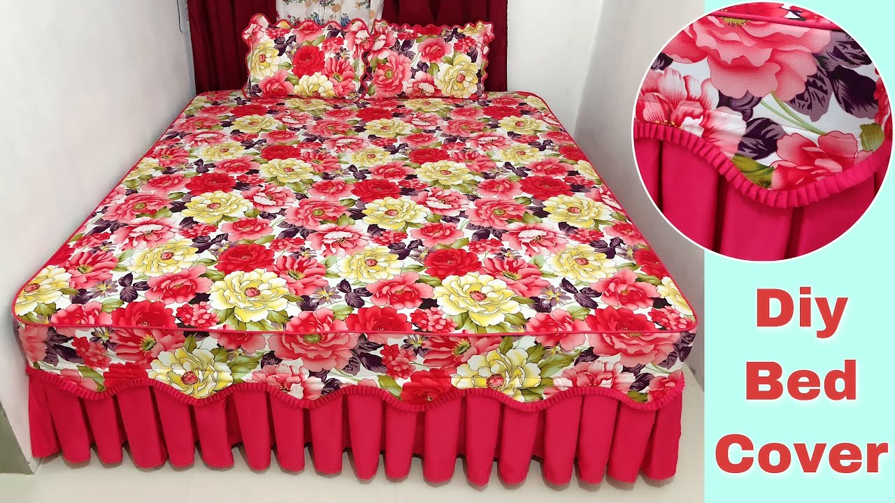 Simple Bed Cover Making | How To Make A Bedsheet | Full Tutorial For Beginners