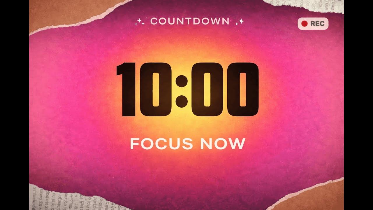 10 Minute Countdown Timer ⏳ | Clean Aesthetic Focus Timer (No Music)