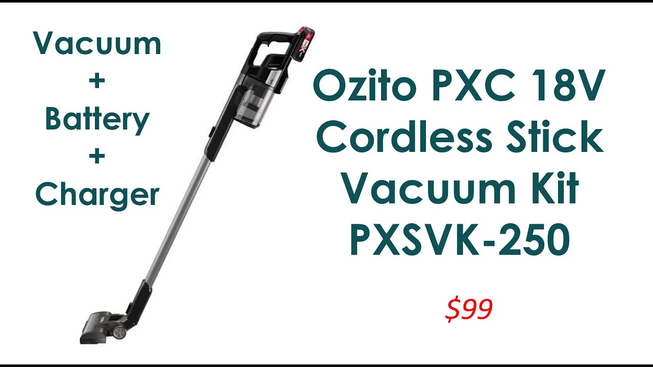 Ozito PXC 18V Cordless Stick Vacuum Kit PXSVK-250