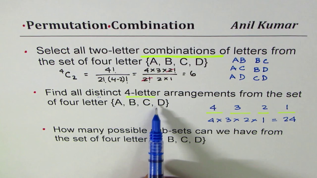 1Counting Principles When to use Permutation Combination or Sets
