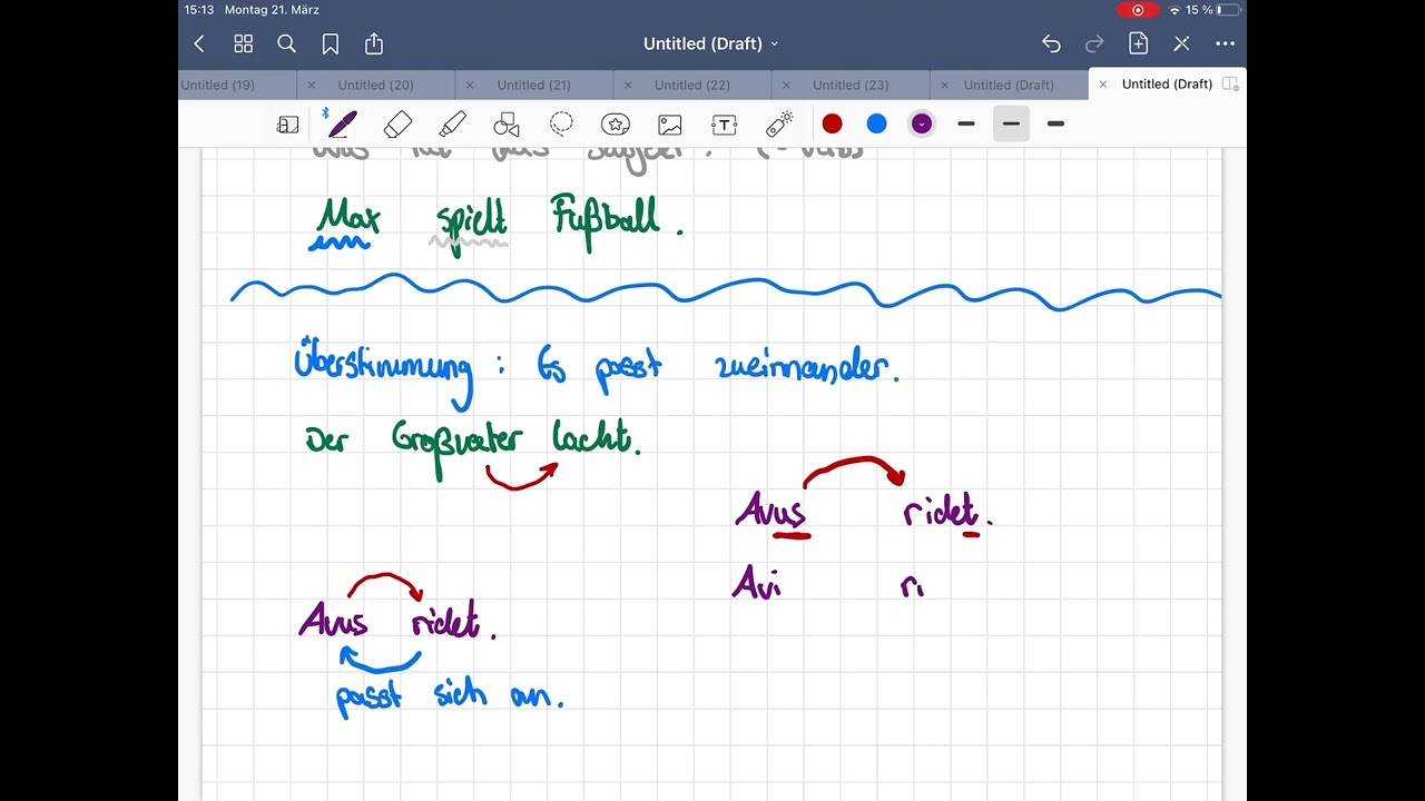 Die Kongruenz von Subjekt und Prädikat