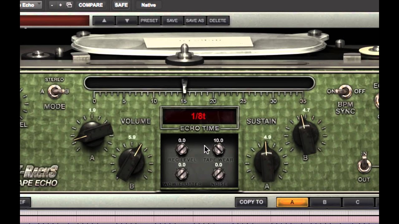 T-RackS Custom Shop Tape Echo Vintage Tape Delay Tutorial