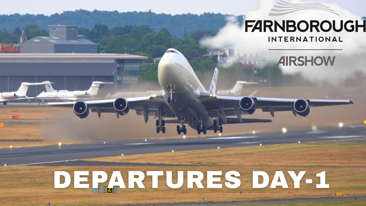 🔴Farnborough Airshow 2026 &ndash; Heavy Departures LIVE | B747, B777, C-130 & A350-100