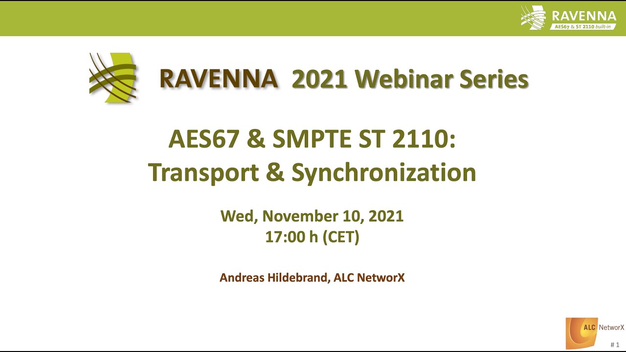 Fundamental Principles in AES67 & ST 2110: Transport & Synchronization