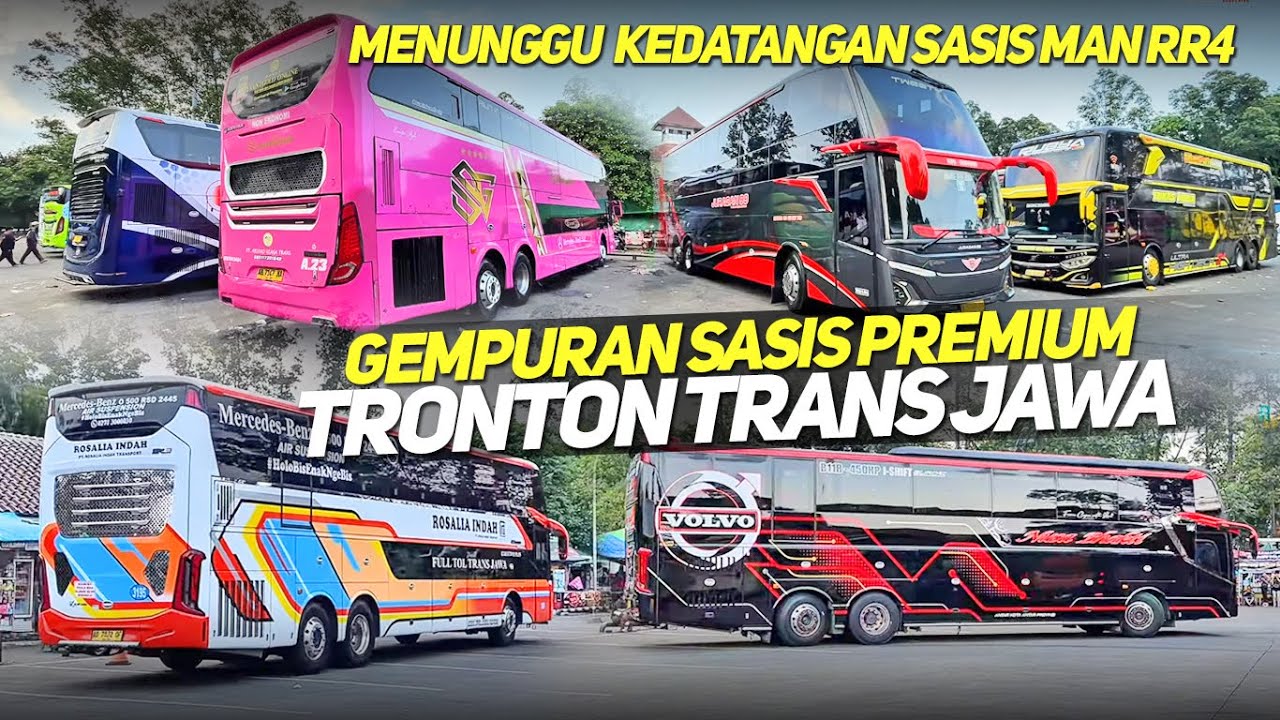 SEBANYAK INI BUS PREMIUM TRONTON BERKUMPUL‼️ISTIMEWA JAM KEBERANGKATAN SORE DIPENUHI DOUBLE DECKER‼️