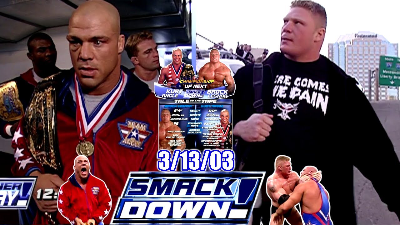 WWE SmackDown — 13 марта 2003 г. Полный разбор — Курт и Эрик Энгл уклоняются от Леснара, чтобы по...