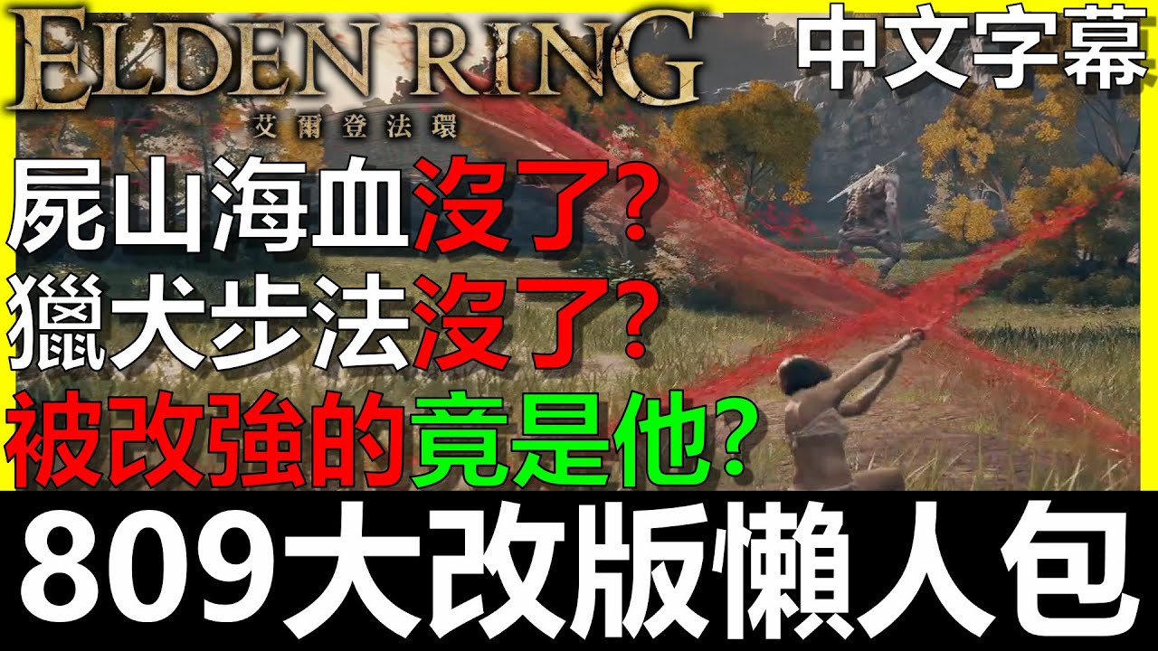【艾爾登法環】809大改版懶人包！這一次砍很大刀哦！屍山血海、獵犬步法直接成為過去式？｜Elden Ring｜#阿貝MrBay｜全字幕