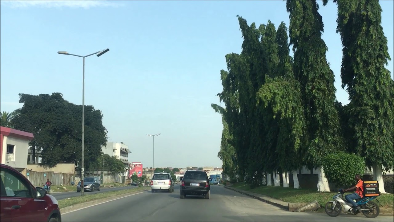 Driving around Abidjan Cote D'ivoire, Vallon, Angré,   8e Tranche