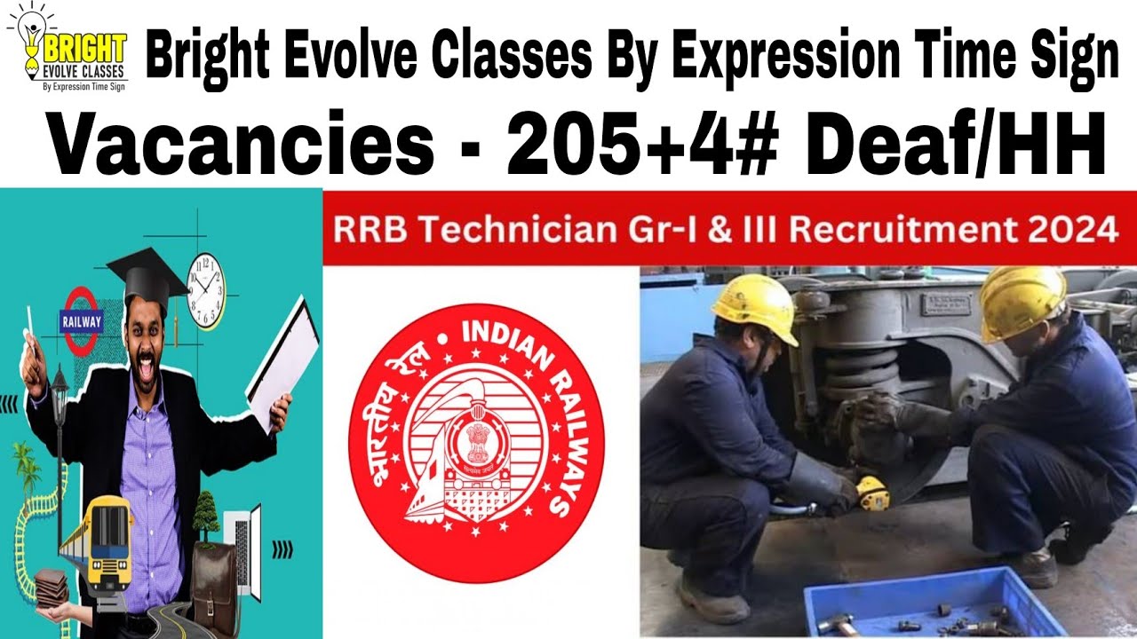 RRB Technician Notice 2024 (Vacancy Deaf, HH- 205+4#)
