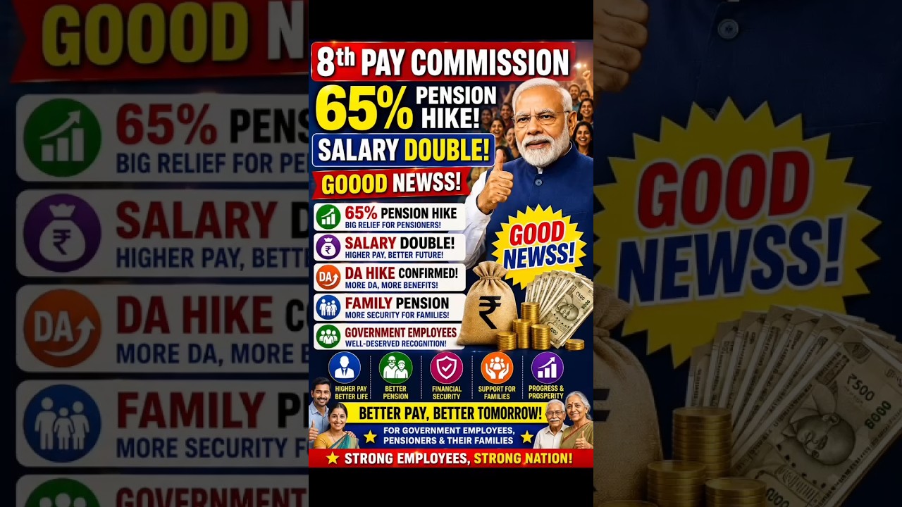 Salary Pension Double good news for all Government employees and pensioners 65 % Pension hike