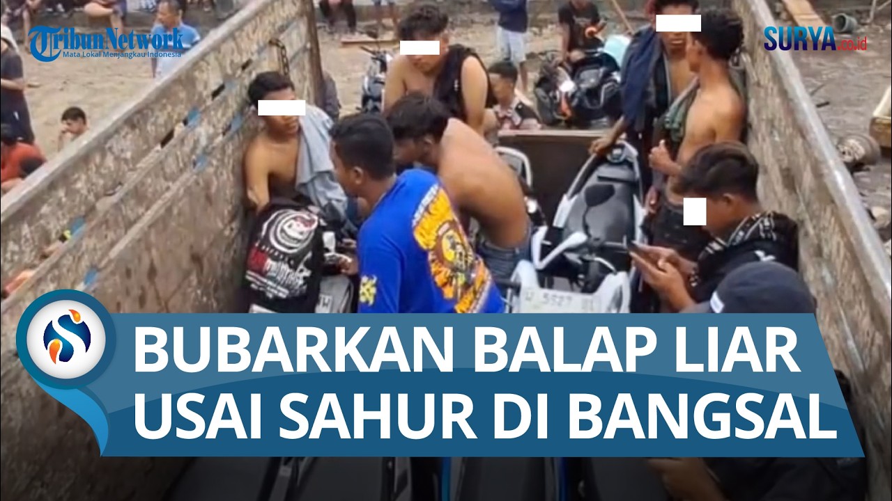 Polisi Bubarkan Balap Liar usai Sahur di Bangsal-Dlanggu, Puluhan Pelajar dan Motor Diamankan