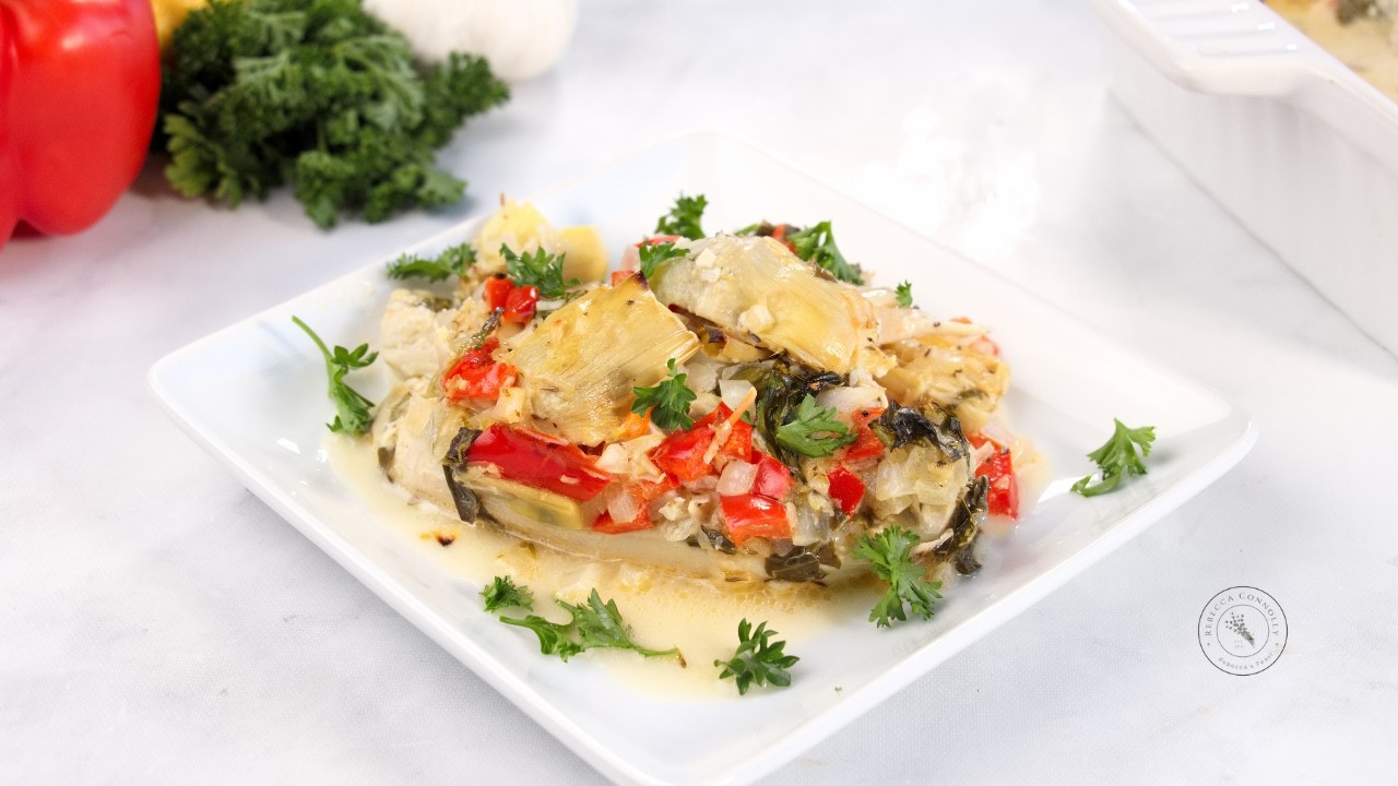 Chicken Artichoke Spinach Bake | Easy One-Dish Oven Meal