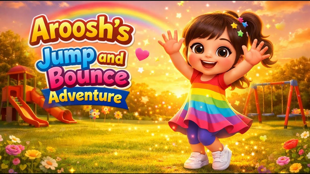 Cute Baby Jumping Song | Aroosh’s Jump & Bounce Adventure 🌈 |  Fun Kids Video