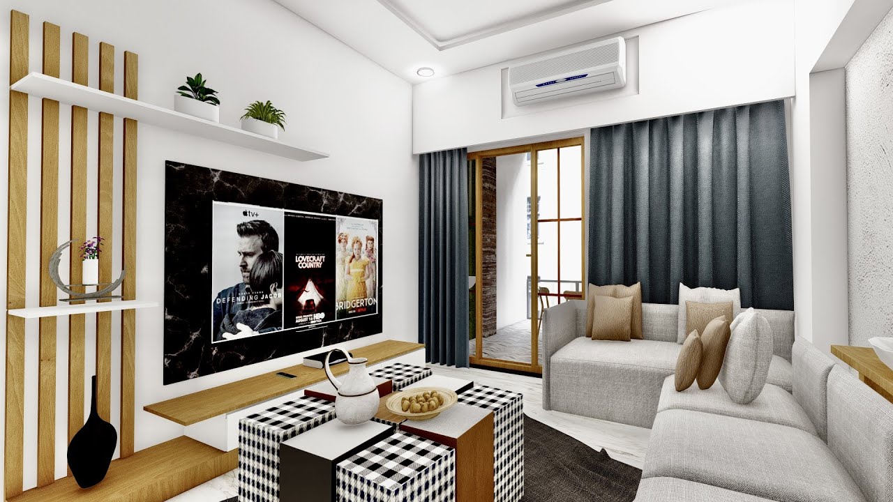Indian Style Modern Interior Design for 2BHK Flat by IR Concepts and Constructions