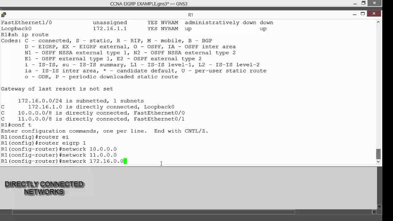 CCNA Preperation - EIGRP Basic Configuration