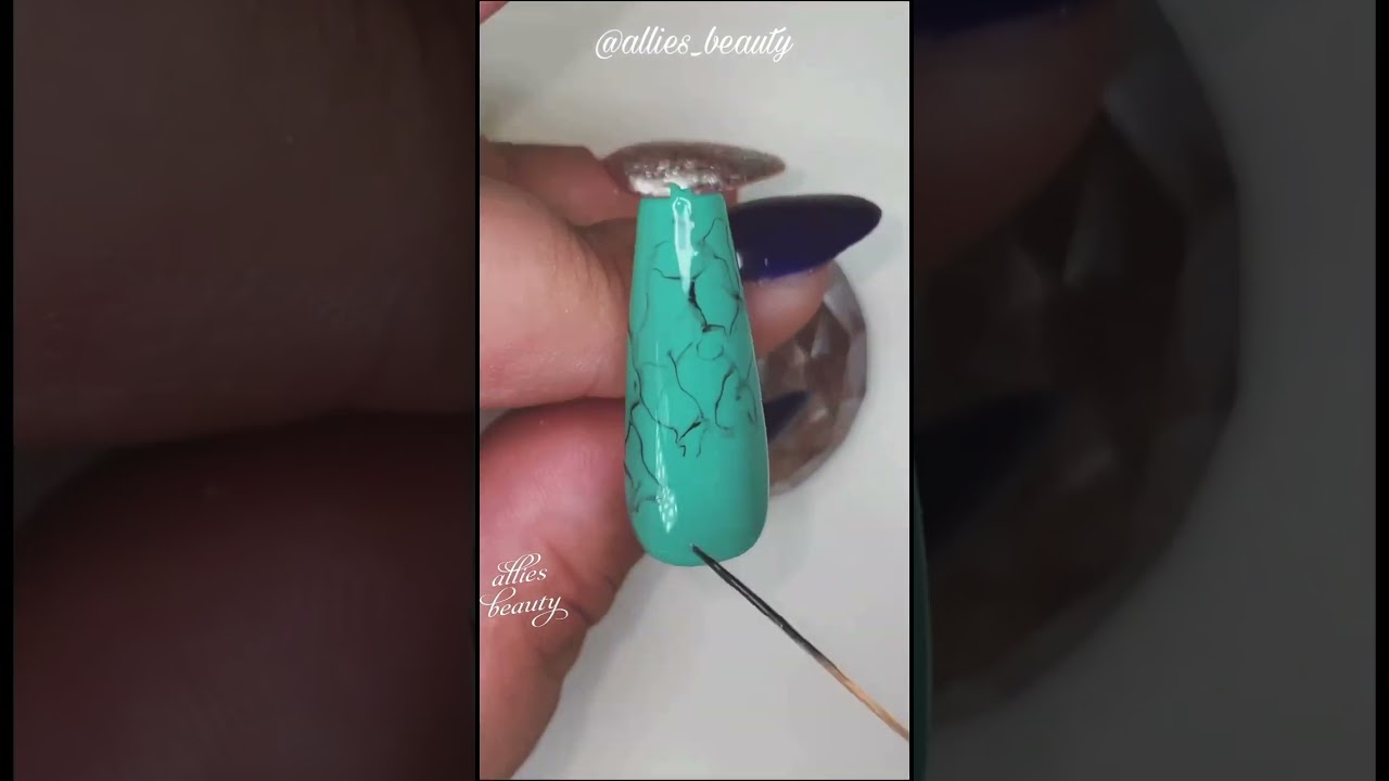 Easy DIY Turquoise Stone Inspired Nail Art 💅 #shorts #new #nails #beautiful #love #diy