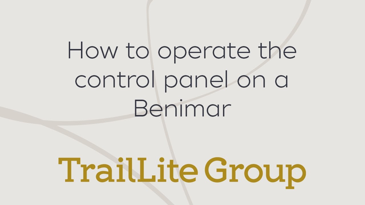 How to operate the main control panel in a Benimar