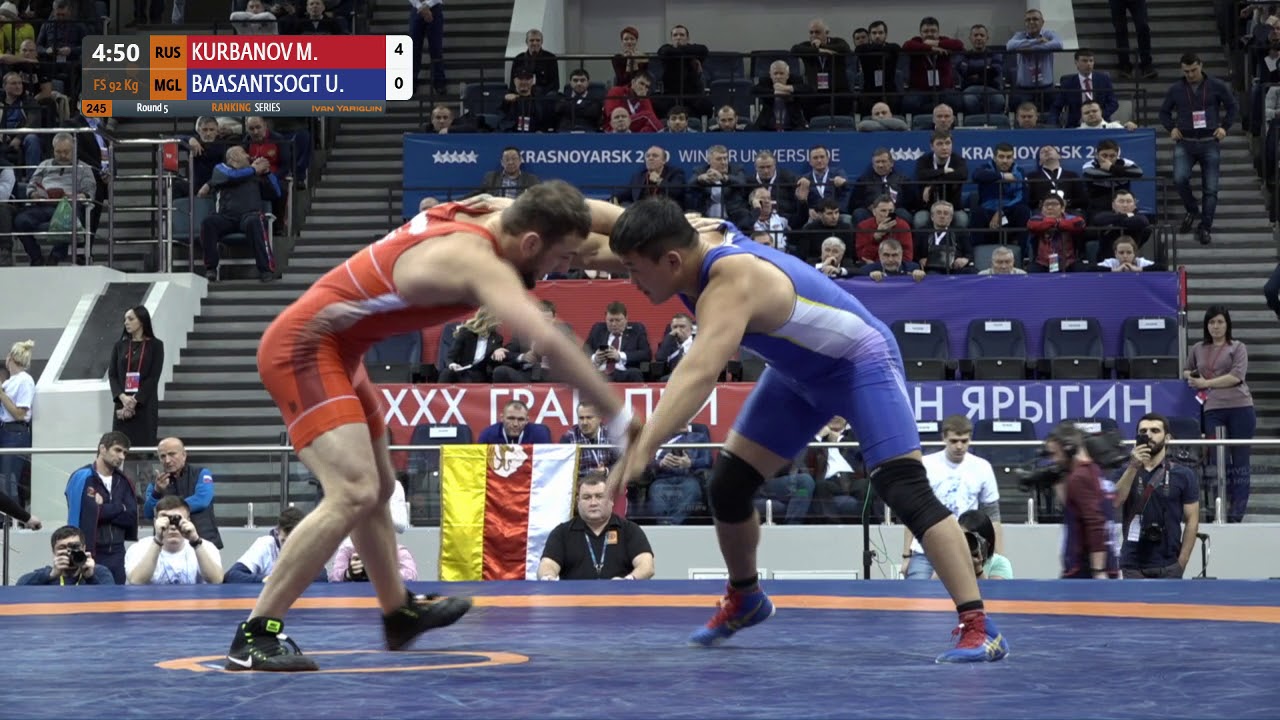 Round 5 FS - 92 kg: M. KURBANOV (RUS) v. U. BAASANTSOGT (MGL)