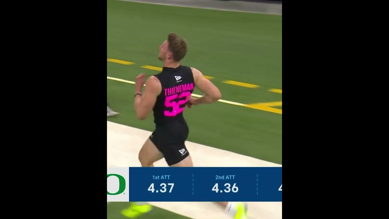 Now you're just showing off young man Dillon Thieneman #nflcombine #oregonducksfootball