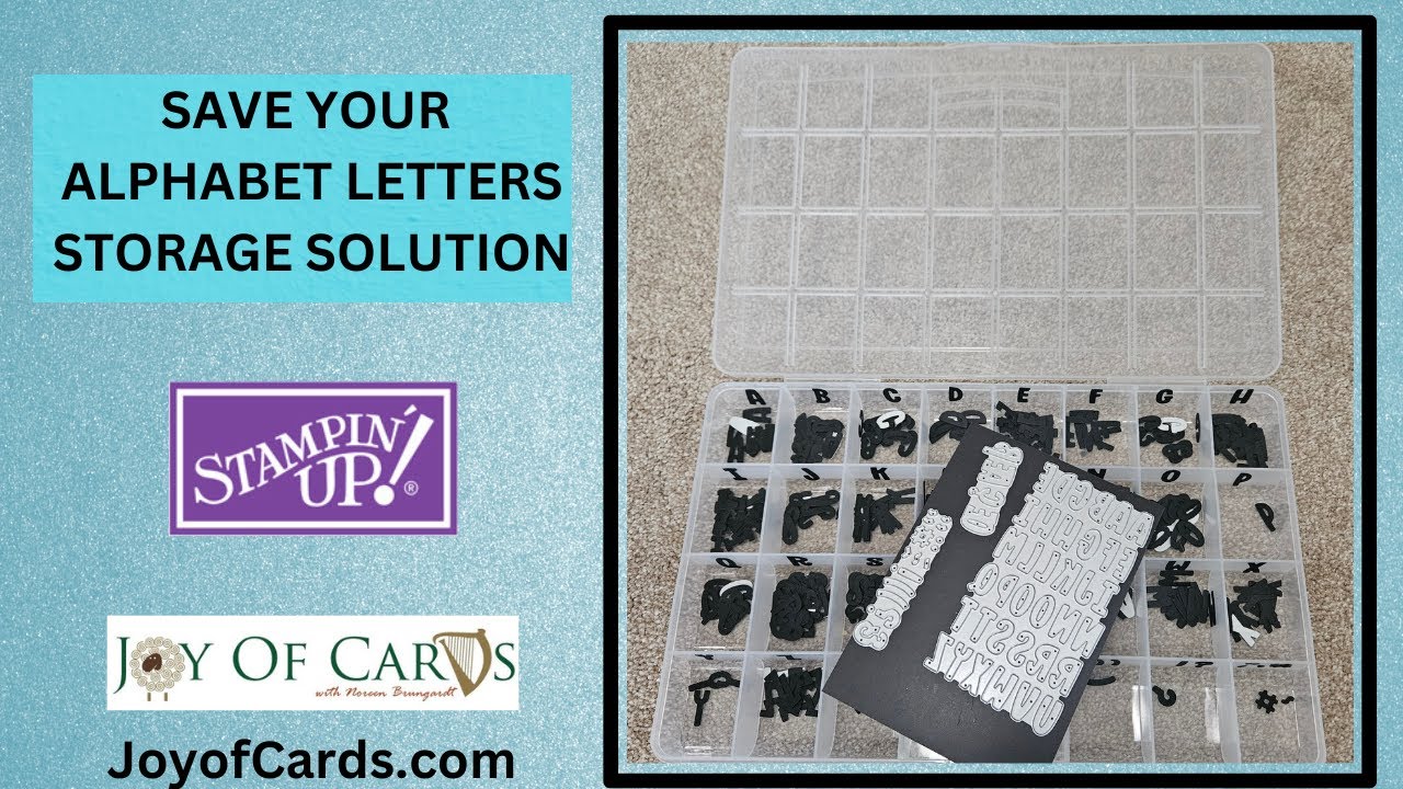 Clever storage box solution for Mini Alphabet Die Cut Letters #StampinUp #MiniAlphabet