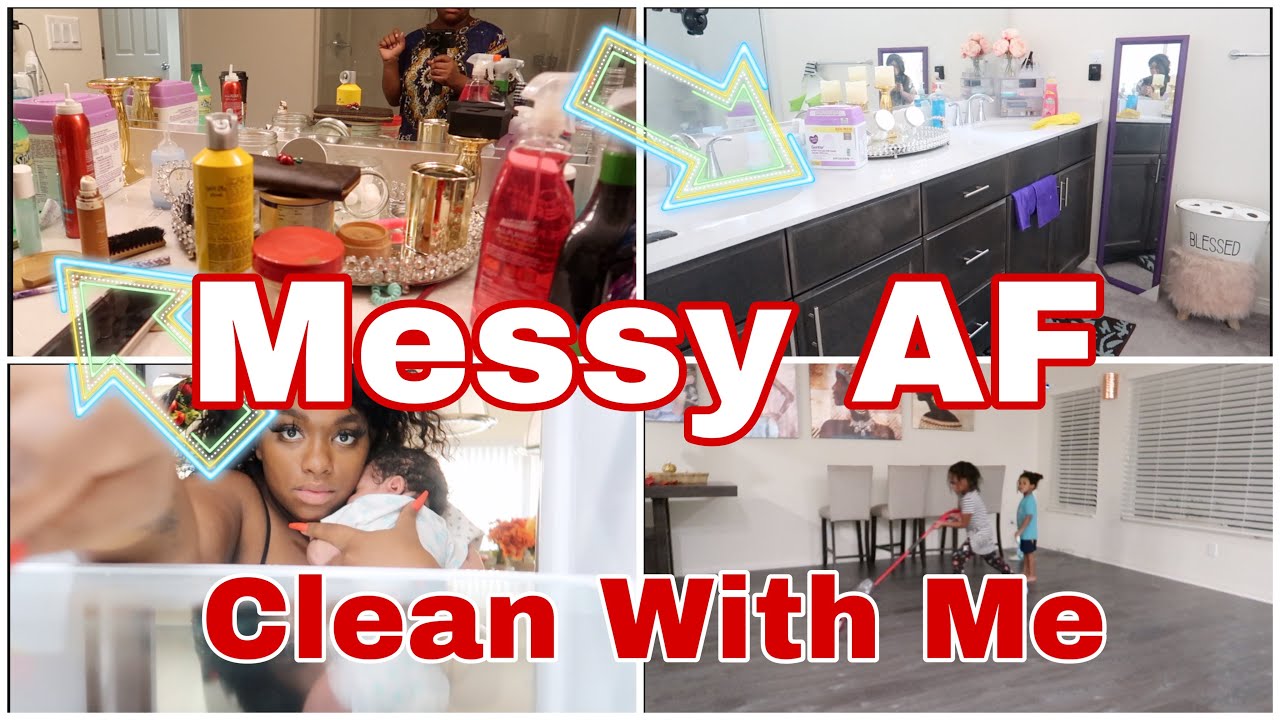 MESSY AF CLEAN UP WITH ME AND THE KIDS!