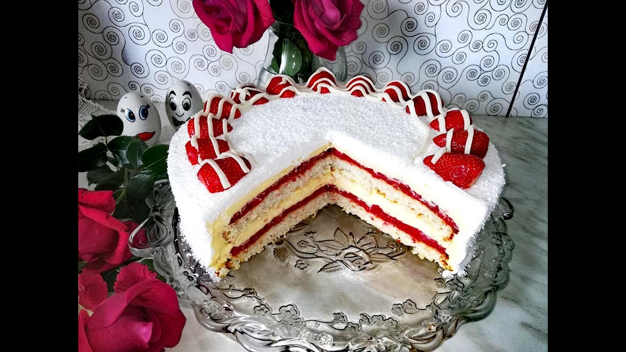 RAFAELO torta sa JAGODAMA / kremasta voćna torta - Kuhinja Sunčane Staze