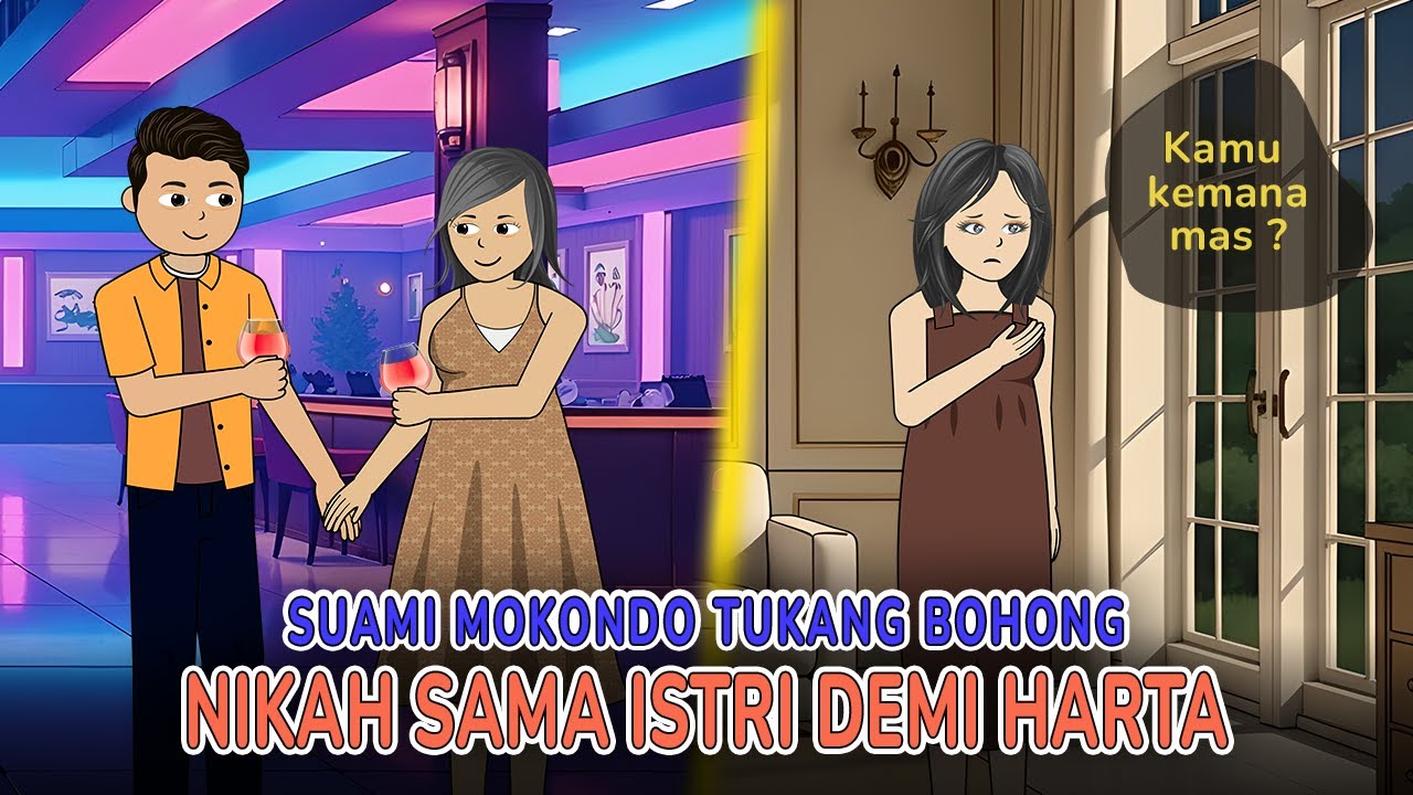 Suami Mokondo Tukang Bohong, Nikah Sama Istri Demi Harta | Drama Animasi